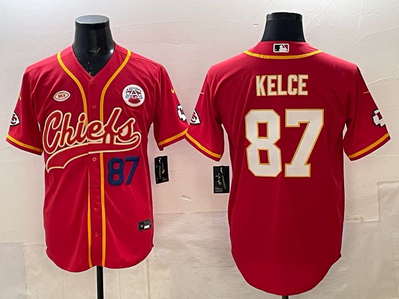 Men 2025 Nike Kansas City Chiefs #87 Kelce Red 3th generation Joint Name Limited NFL Jersey 002->kansas city chiefs->NFL Jersey